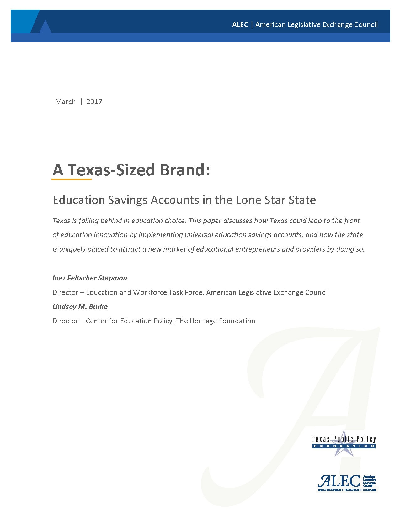 A TexasSized Brand Education Savings Accounts in the Lone Star State