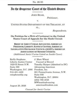 Amicus Brief: Ream v. U.S. Department of the Treasury Cover