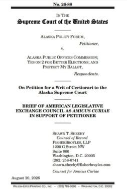 Amicus Brief: Alaska Policy Forum v. Alaska Public Offices Commission Cover